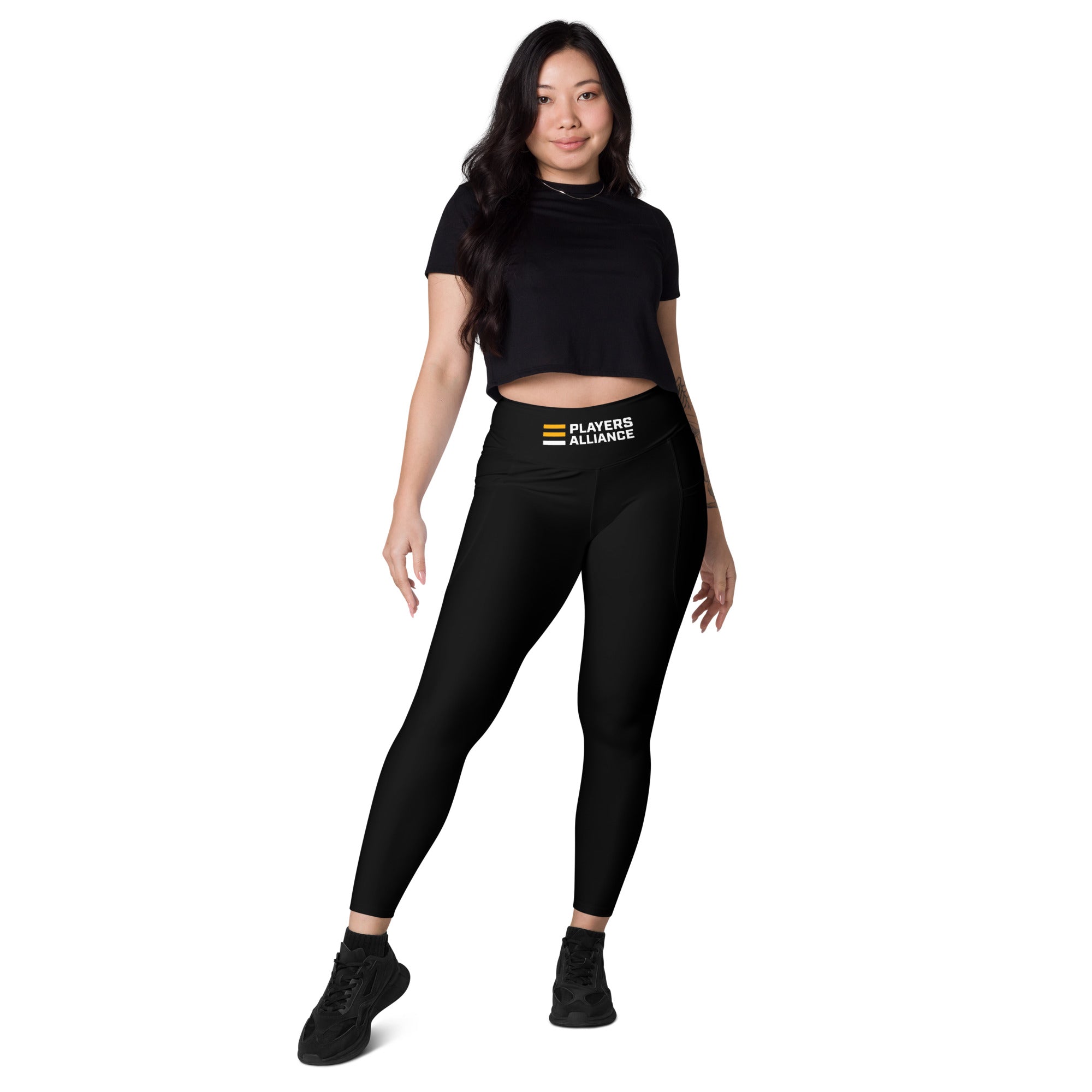 Black High-waisted Leggings with pockets