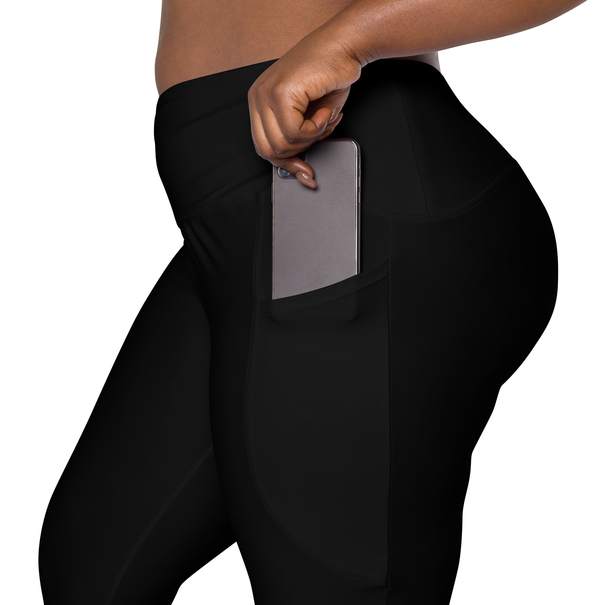Black High-waisted Leggings with pockets